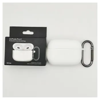 Příslušenství pro sluchátka Jednobarevný obal s karabinou pro AirPods PRO / 2 PRO,White