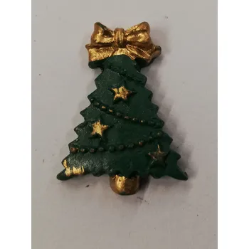 Vánoce Přízdoba - vánoční stromeček se zlatou mašlí