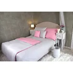 Jednobarevné bavlněné povlečení růžová/světle šedá dvoulůžko 220x200 + 2ks 70x90 cm 220 x 200 cm 70 x 90 cm