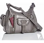 Kožená taška Patchwork šedá 30x10x22 cm