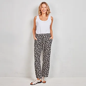 Dámské kalhoty Letní kalhoty Rita černá/bílá XL