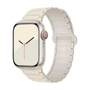 Chytré hodinky Dvojbarevný magnetický řemínek pro Apple Watch 42/44/45/46/49mm,Béžový