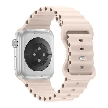 Vroubkovaný řemínek pro Apple Watch 42/44/45/46/49mm,Starorůžový