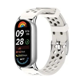 Chytré hodinky Perforovaný řemínek s přezkou Mi band 8/9/10,Hvězdně bílá