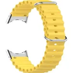 Vroubkovaný řemínek s přezkou pro Google Pixel Watch,Žlutá