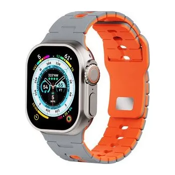 Perforovaný dvojbarevný řemínek pro Apple Watch 38/40/41/42(S10)mm,Šedo-oranžový