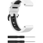QuickFit silikonový dvojbarevný řemínek s přezkou 22mm,Bílo-Černý