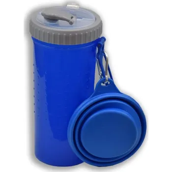 Miska pro psa Cestovní sada na krmení pro psy modrá 2x360 ml