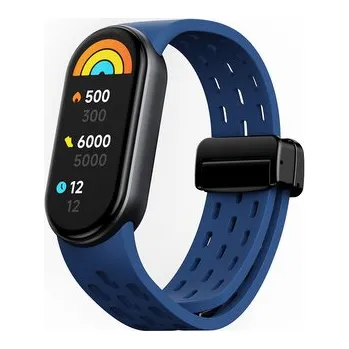 Chytré hodinky Silikonový řemínek s magnetickým zapínáním Mi band 8/9/10,Tmavě modrá
