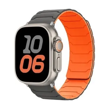 Chytré hodinky Silikonový magnetický řemínek pro Apple Watch 38/40/41/42(S10)mm,Šedo-oranžový