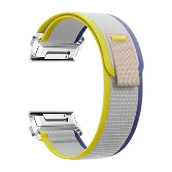 Řemínek na hodinky Nylonový řemínek se stahovacím poutkem 22mm,Žluto-šedý