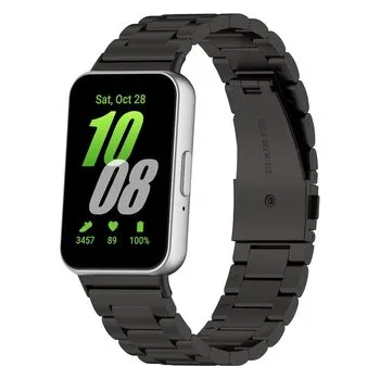 Chytré hodinky Celokovový řemínek pro Samsung Galaxy Fit 3,Černá