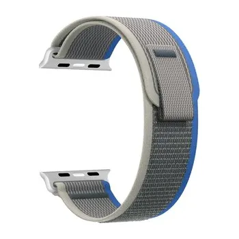 Chytré hodinky Nylonový řemínek se stahovacím poutkem pro Apple Watch 42/44/45/46/49mm,Modro-šedý