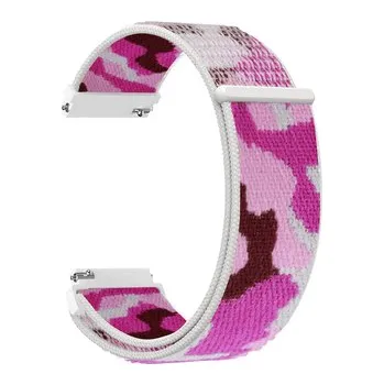 Chytré hodinky Nylonový řemínek kamufláž 22mm,Fialová kamufláž