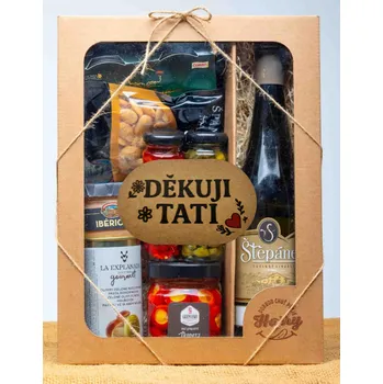 Dárková krabička VELKÁ DÁRKOVÁ SADA s BÍlým vínem děkuji tati (VELKÁ DÁRKOVÁ SADA s BÍlým vínem děkuji tati)