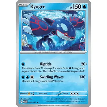 Karetní hra Pokémon MEG 034/132 Kyogre - Mega Evolution Stav: Near Mint, Verze: REVERSE HOLO
