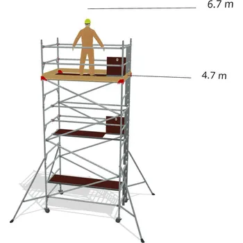 Lešení Hliníkové lešení Klasiko - výška 6,7 m - 2,5 m x 1,45 m (d/š)