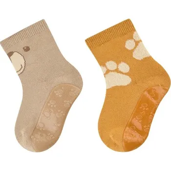 STERNTALER Protiskluzové froté ponožky 2 páry Medvídek Sand Velikost (od výrobce): 17/18