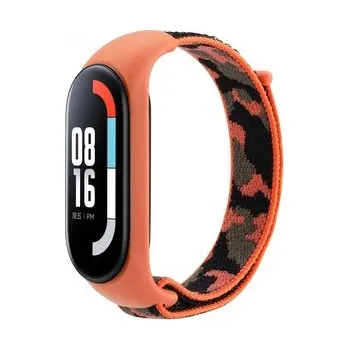 Chytré hodinky Nylonový řemínek kamufláž Mi Band 8/9/10,Oranžová kamufláž