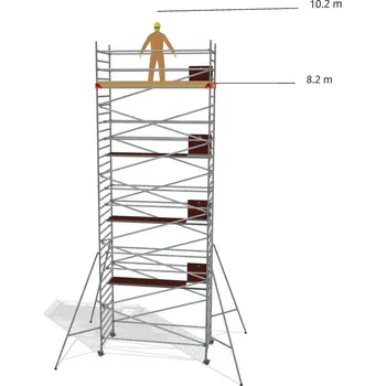 Lešení Hliníkové lešení Klimatek - výška 10,2 m - 3,2 m x 1,45 m (d/š)
