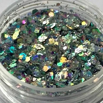 Šestihranky na zdobení nehtů - Silver