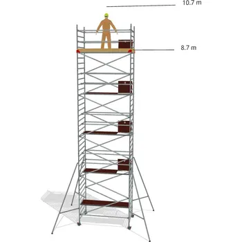 Lešení Hliníkové lešení Klimatek - výška 10,7 m - 2,5 m x 1,45 m (d/š)