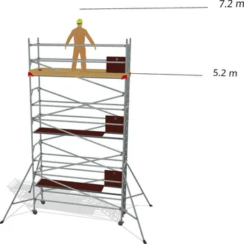 Lešení Hliníkové lešení Klasiko - výška 7,2 m - 3,2 m x 0,85 m (d/š)