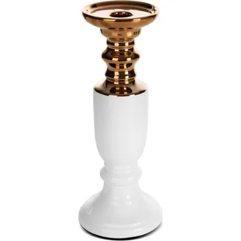 Svícen Svícen ozdobný LARI bílý / zlatý (2ks)