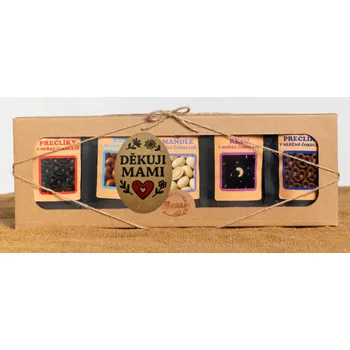 Dárková krabička Dárková sada křupavých preclíků a sladkých mandlí mix 5ks děkuji mami (Dárková sada křupavých preclíků a sladkých mandlí mix 5ks děkuji mami)