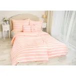 Povlečení Proužky růžová dvoulůžko 220x200 + 2ks 70x90 cm 220 x 200 cm 70 x 90 cm