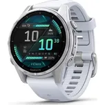 Garmin fenix 8 43mm Amoled, Silver, Whitestone Silicone Band