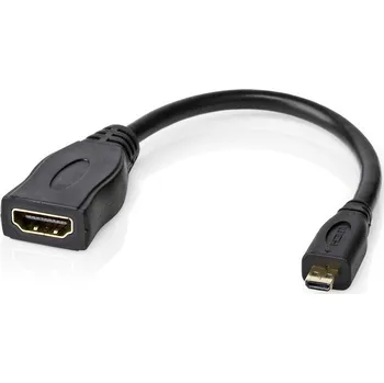 Kabel NEDIS High Speed HDMI kabel s Ethernetem micro HDMI zástrčka - HDMI zásuvka 4K@30Hz 10.2 Gbps 20cm