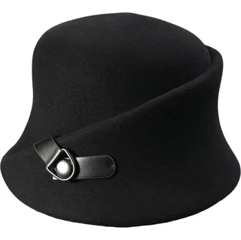 Klobouk Mayser Dámský černý Cloche klobouk - Lina Velikost: 57 cm (M)