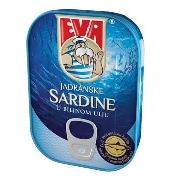 konzervovaná ryba Podravka Eva sardinky v rostlinném oleji 100 g