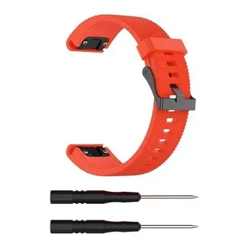 Chytré hodinky QuickFit silikonový vroubkovaný řemínek s přezkou 20mm,Oranžový