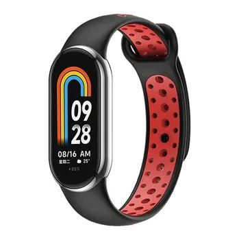 Příslušenství k fitness náramku Dvojbarevný silikonový náramek Mi band 8/9/10,Černo-Červená,Xiaomi Mi Band 8/9/10