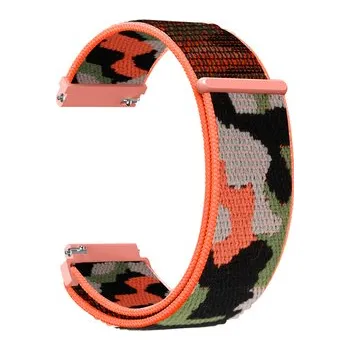 Chytré hodinky Nylonový řemínek kamufláž 22mm,Oranžová kamufláž