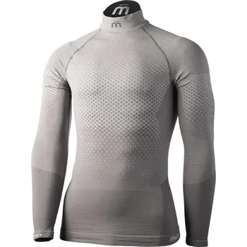 MICO MAN LONG SLEEVES MOCK NECK SHIRT ODOR ZERO IONIC+® SKINTECH Slate Grey Velikost: II/M-L