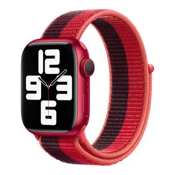 Chytré hodinky Nylonový řemínek pro Apple Watch 42/44/45/46/49mm,Červeno-Černá