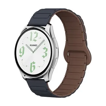 Chytré hodinky Dvojbarevný magnetický řemínek 22mm,Tmavěmodro-hnědý