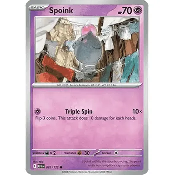 Karetní hra Pokémon MEG 062/132 Spoink - Mega Evolution Stav: Near Mint, Verze: REVERSE HOLO