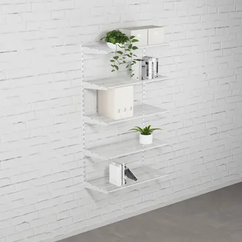 regál Walteco Nástěnná regálová sestava SINGLE, 1500x830 mm, bílá