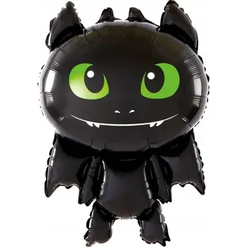 Balónek Fóliový balónek černý netopýr drak Halloween