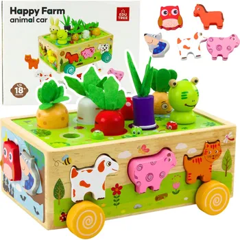 Dřevěná hračka Lean Toys Dřevěná vzdělávací hračka Šťastná farma