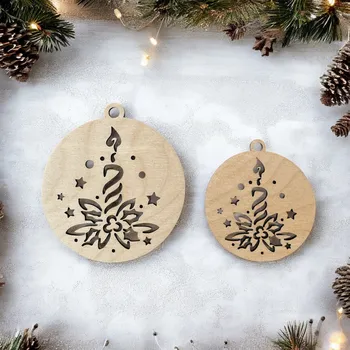 Vánoční dekorace Vánoční ozdoba svícen Barva: Přírodní, Velikost: 6 cm