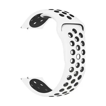 Chytré hodinky Perforovaný řemínek 20mm,Bílo-Černý