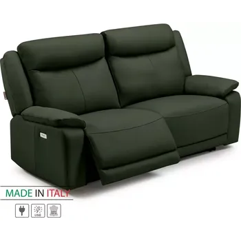 Pohovka Kožená pohovka CONTINENTAL s elektrickou funkcí relax 2P, elektrické, zelená (green 321)