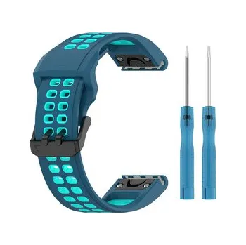 Chytré hodinky QuickFit perforovaný řemínek s přezkou 22mm,Tyrkysovo-modrý