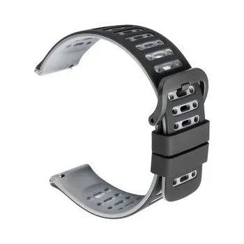 Chytré hodinky Dvojbarevný řemínek s přezkou 22mm,Černo-Šedý