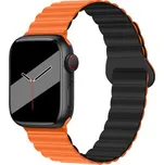 Silikonový magnetický řemínek pro Apple Watch 38/40/41/42(S10)mm,Oranžovo-černá